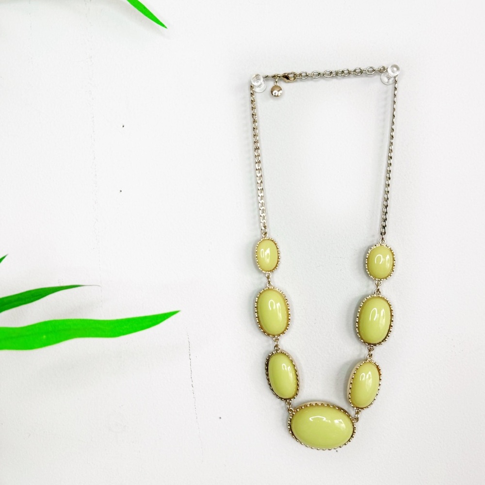 J. Crew Oval Bead Statement Necklace in Chartreuse Yellow